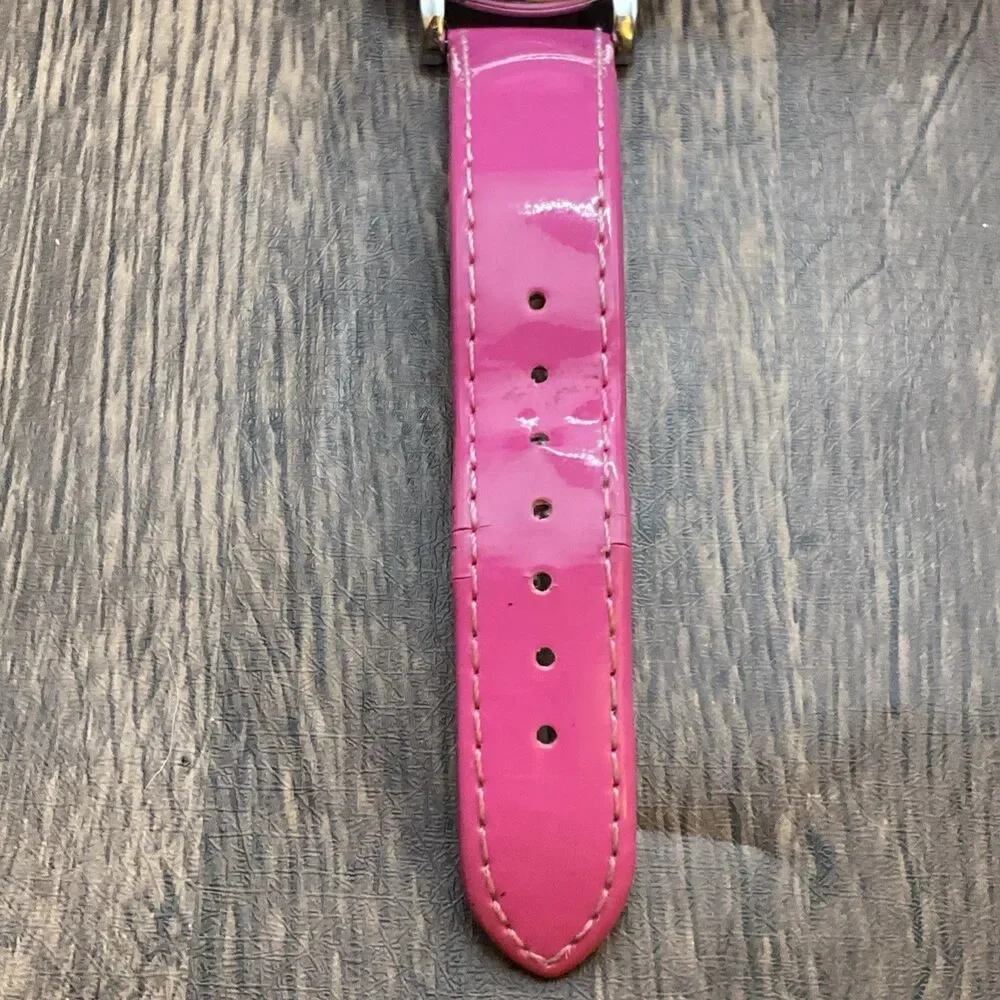 Women’s Anne Klein Watch 10/9991 Silver Tone With Pink Band Analog New Battery